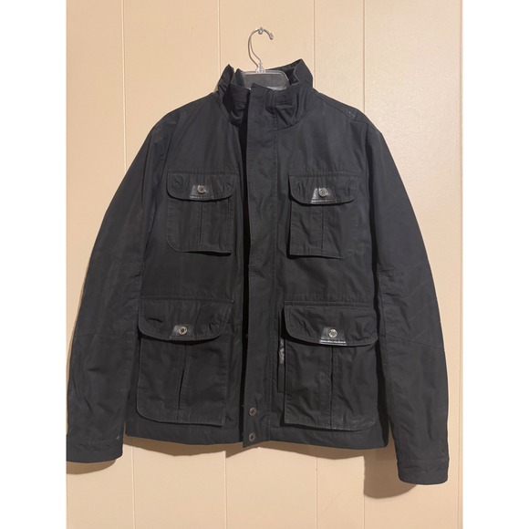 HUGO BOSS Men 40R / Med. Black "Cosey" Funnel Neck Utility Field Jacket Full Zip - Picture 2 of 11